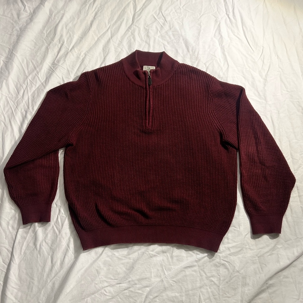LL Bean Cotton Sweater Quarter Zip